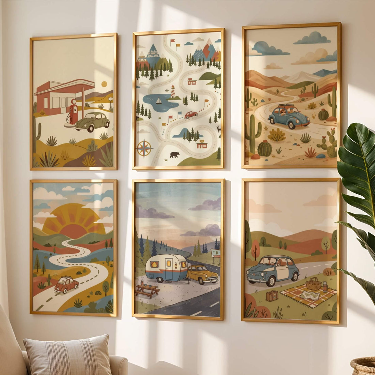 Vintage Road Trip Nursery Print Set (Digital Download)