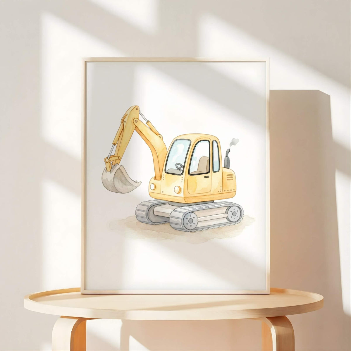 Soft Watercolor Construction Nursery Prints, Set of 6 (Digital Download)