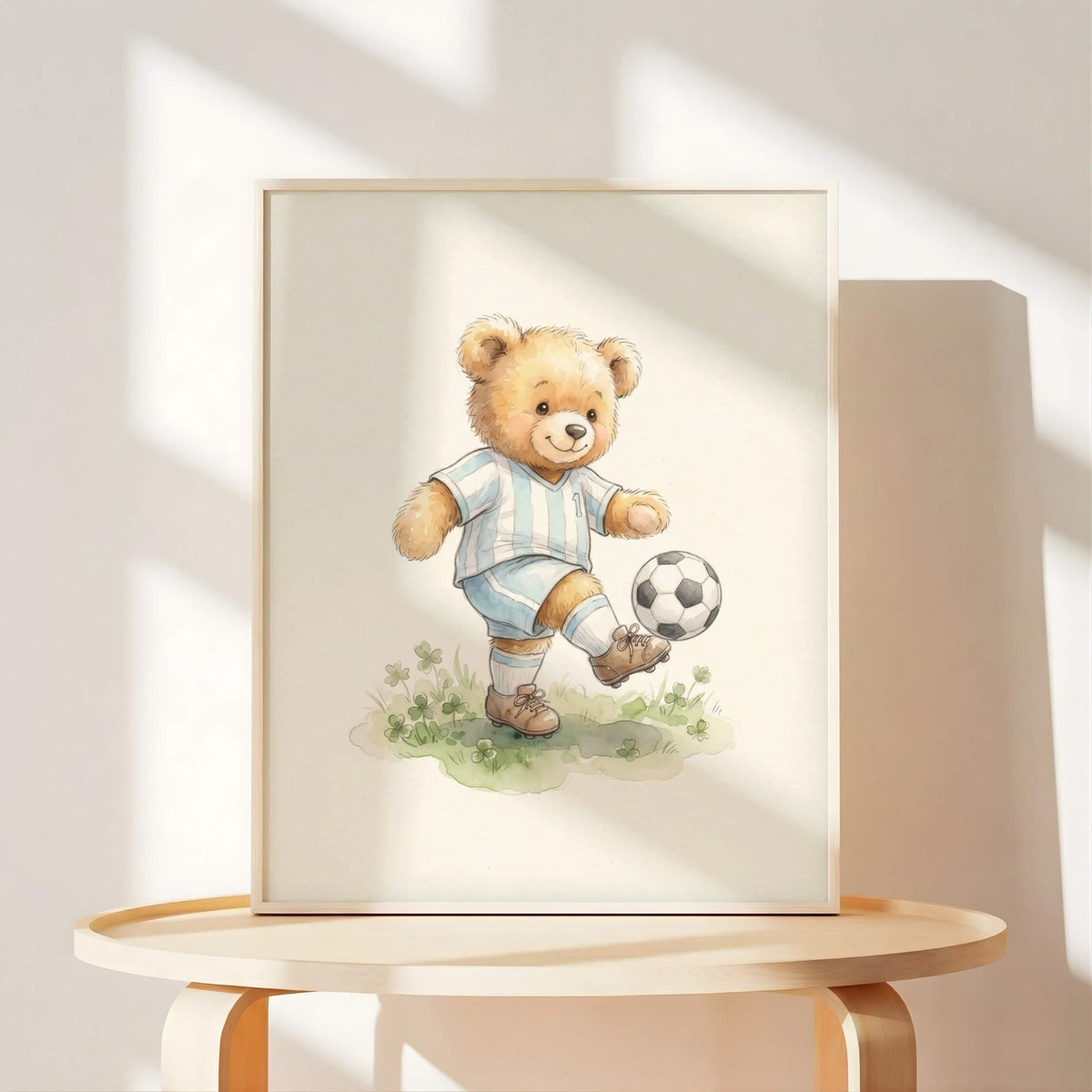 Watercolor Sports Teddy Bear Prints, Set of 6 (Digital Download)