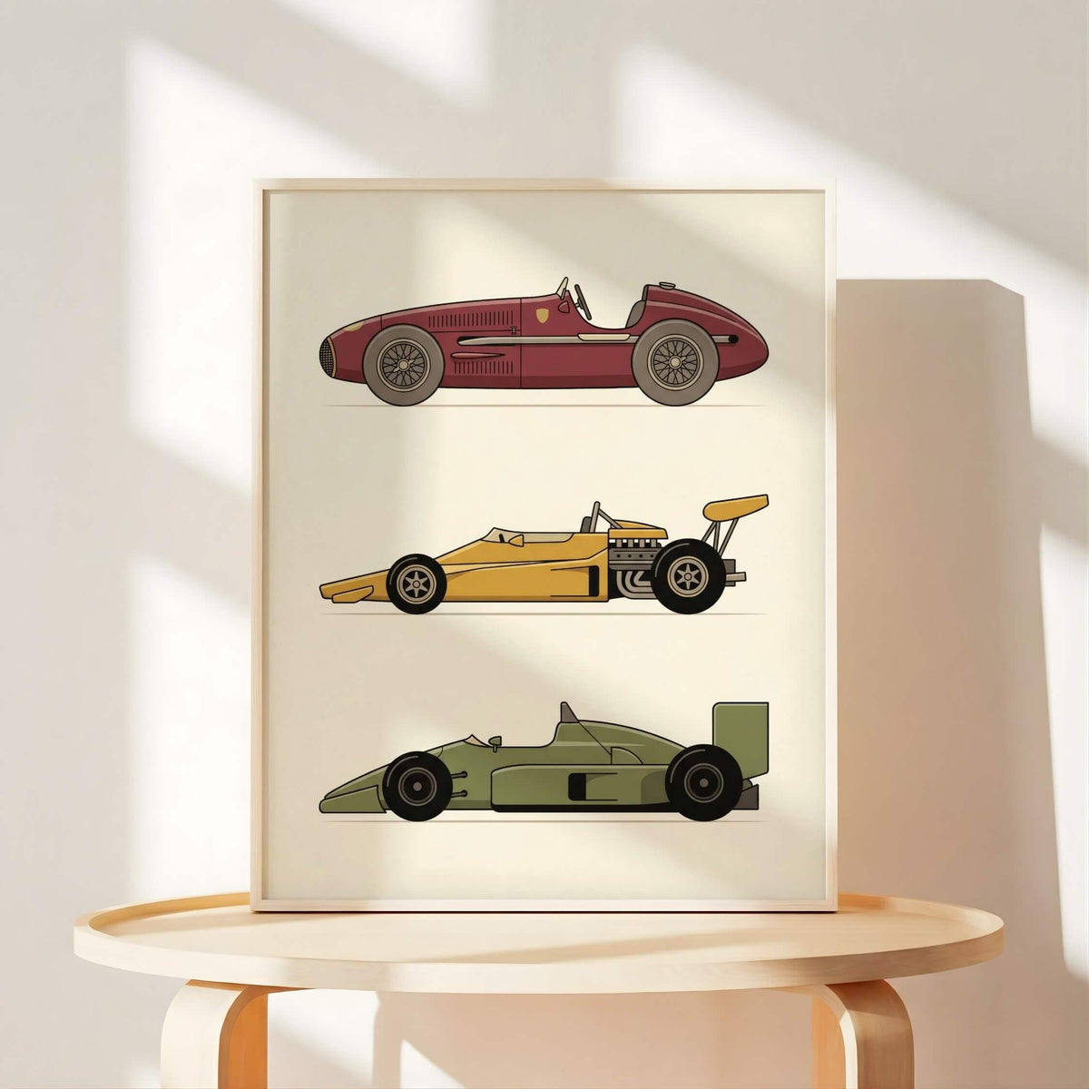 Retro Race Car Nursery Prints, Set of 6 (Digital Download)