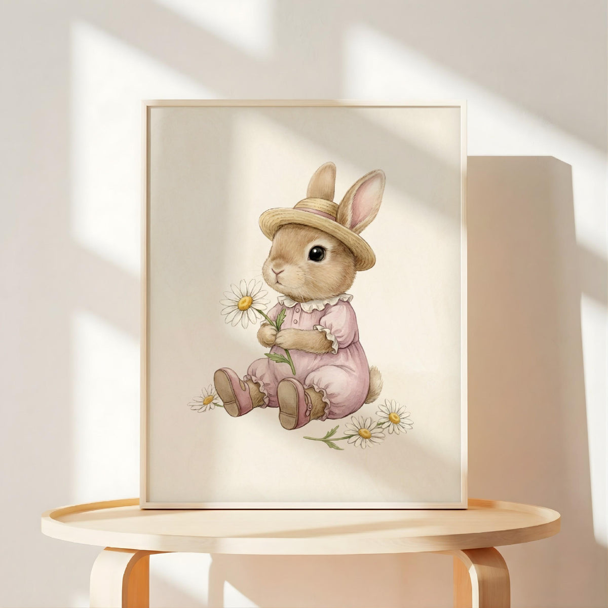 Pink Bunny and Balloon Nursery Prints, Set of 3 (Digital Download)