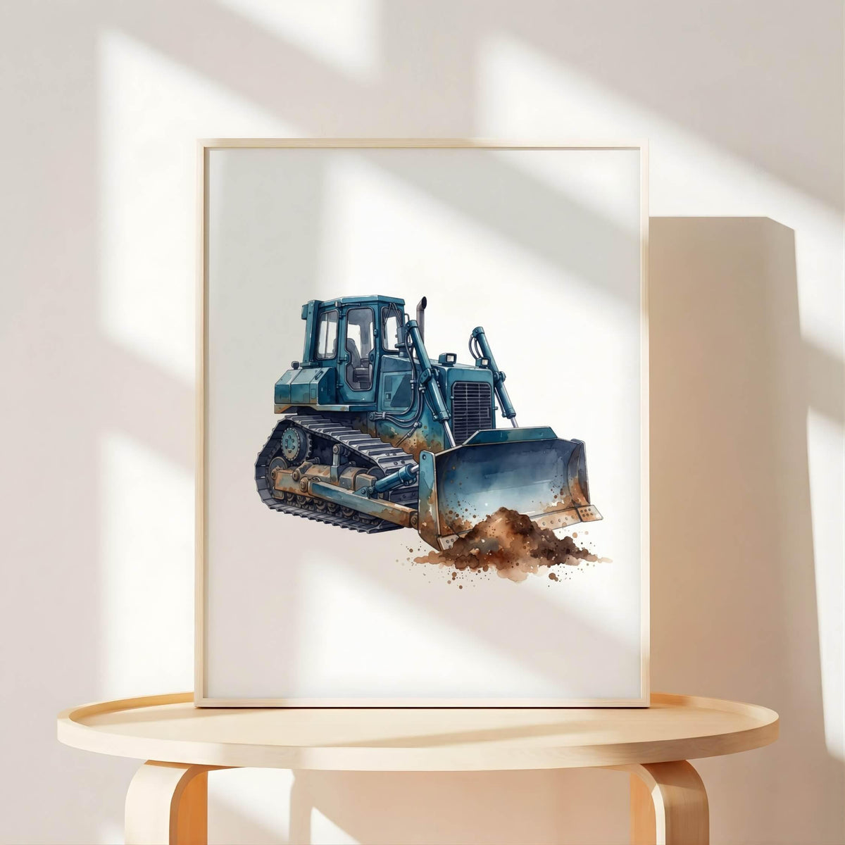 Construction Prints with Crane and Bulldozer, Set of 6 (Digital Download)