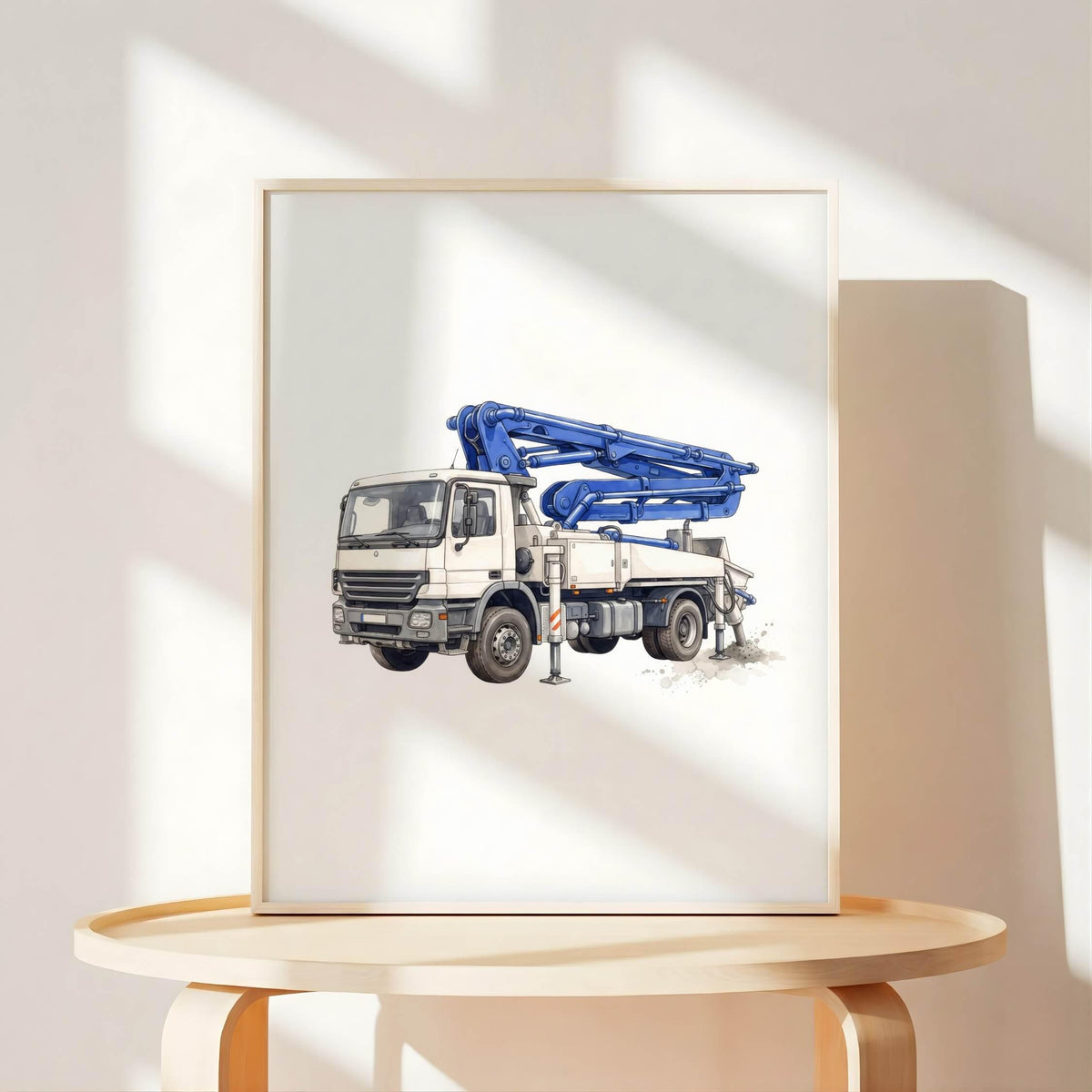 Construction Prints with Crane and Bulldozer, Set of 6 (Digital Download)