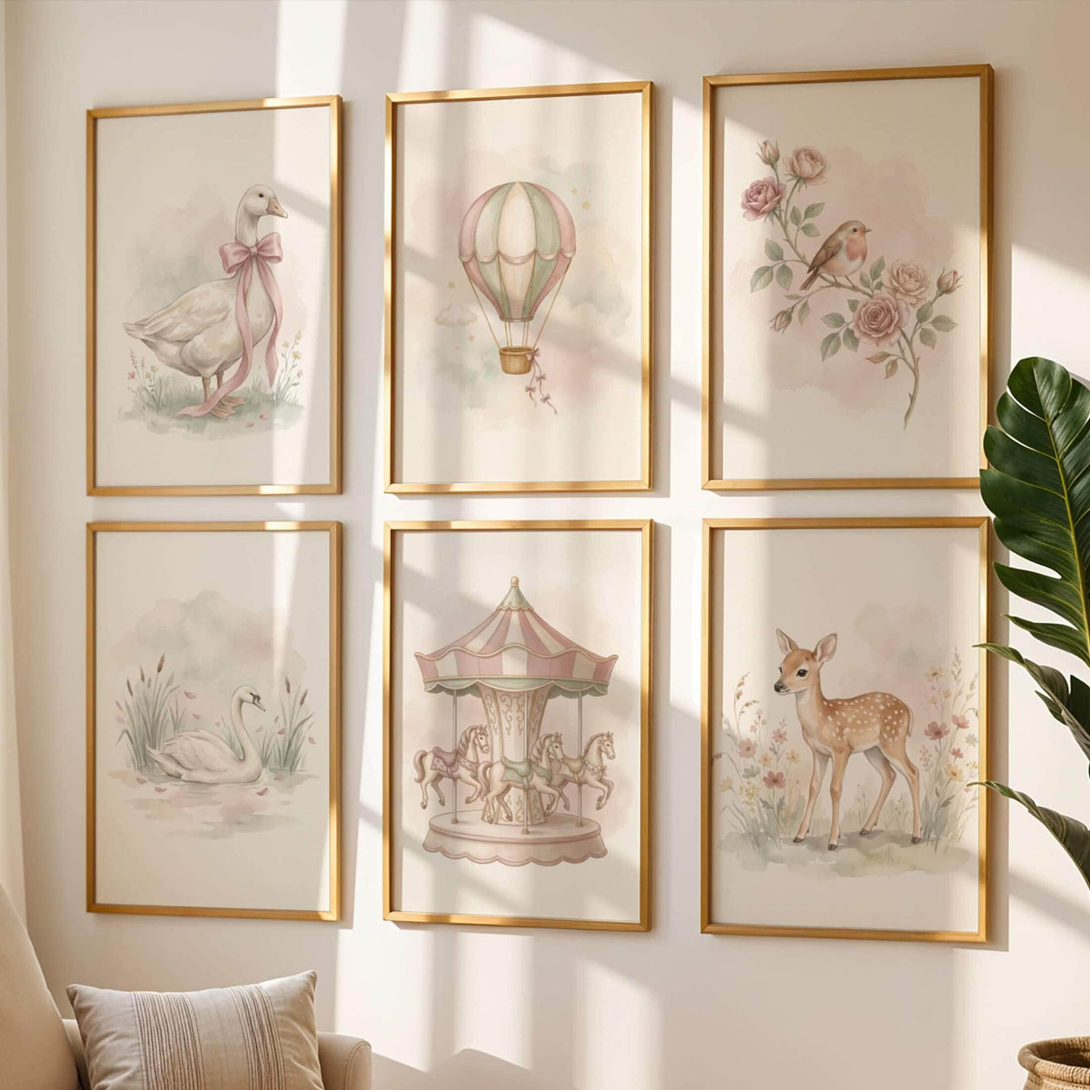 Pastel Storybook Nursery Prints, Set of 6 (Digital Download)