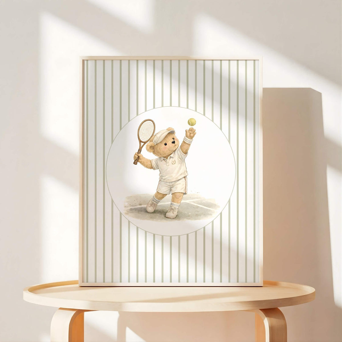 Preppy Sports Teddy Bear Nursery Prints, Set of 6 (Digital Download)