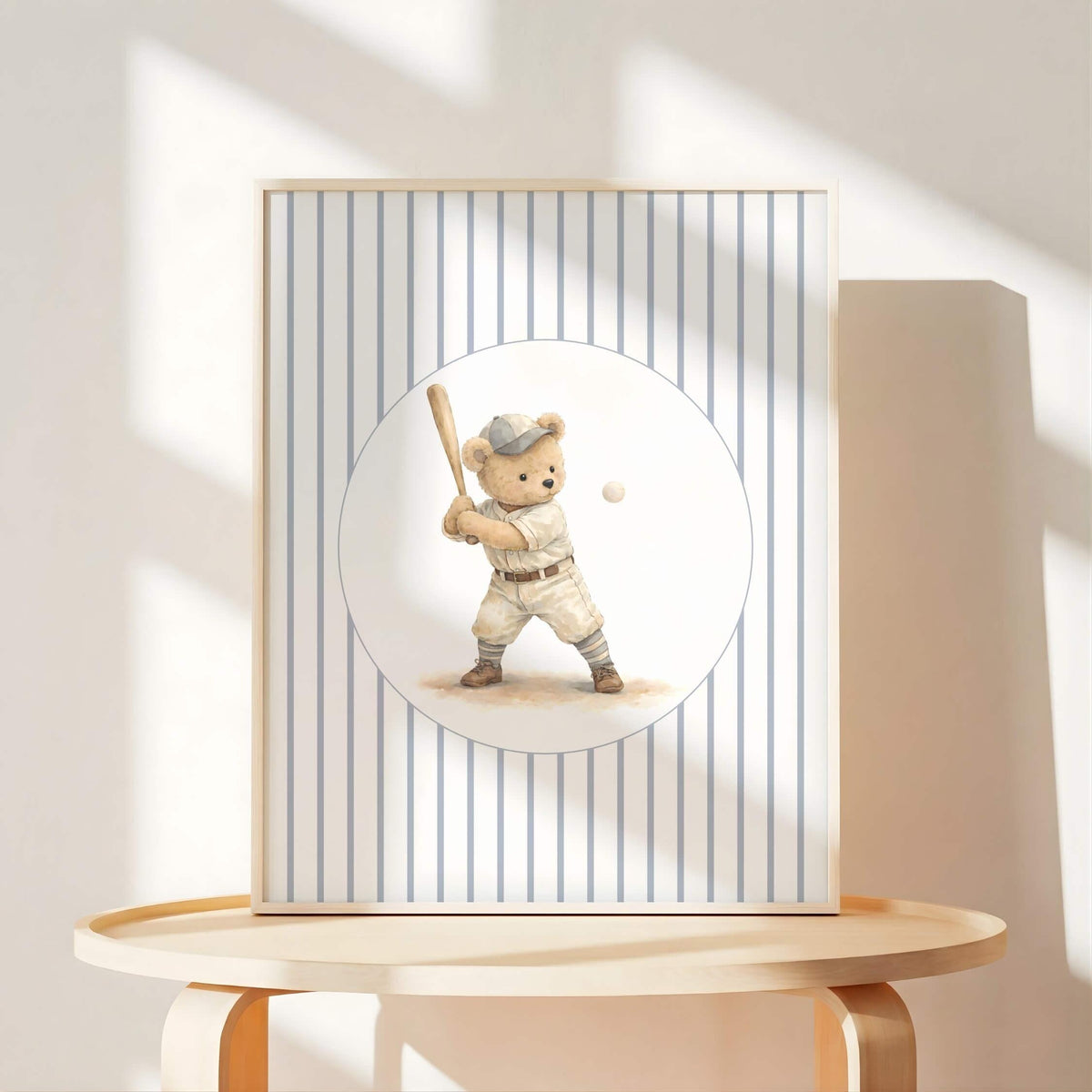 Preppy Sports Teddy Bear Nursery Prints, Set of 6 (Digital Download)