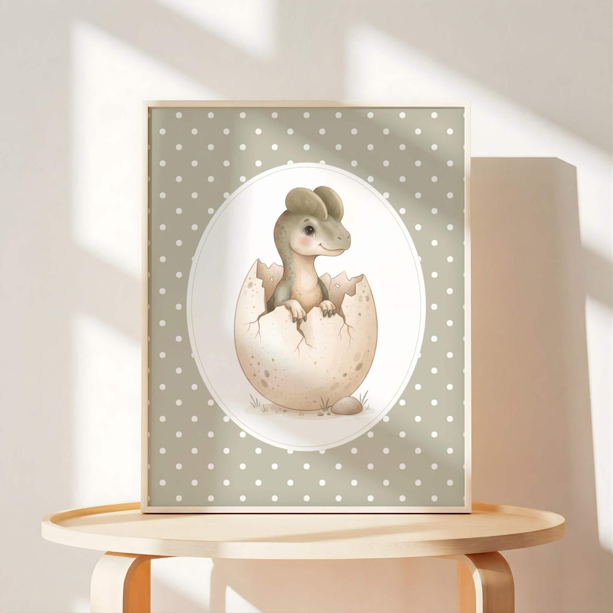 Neutral Dinosaur Nursery Prints with T-Rex, Set of 6 (Digital Download)