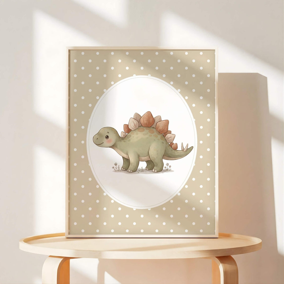 Neutral Dinosaur Nursery Prints with T-Rex, Set of 6 (Digital Download)
