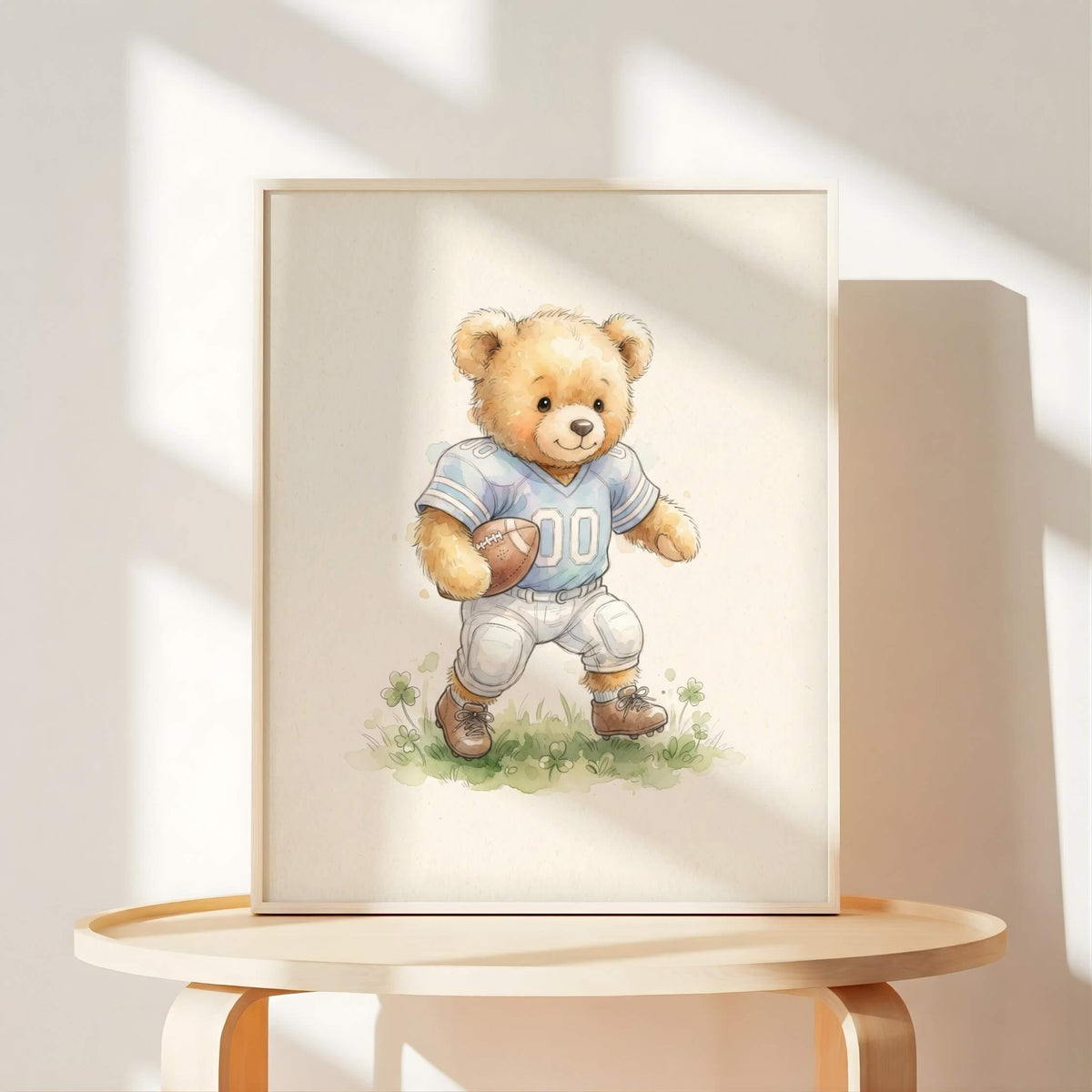 Watercolor Sports Teddy Bear Prints, Set of 6 (Digital Download)
