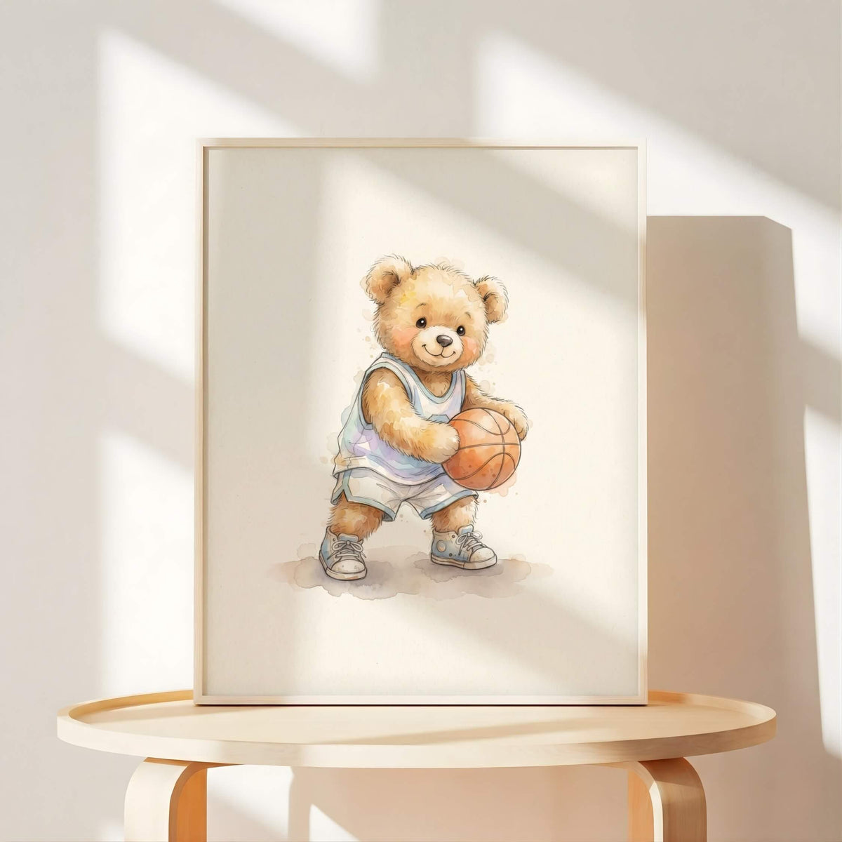 Watercolor Sports Teddy Bear Prints, Set of 6 (Digital Download)