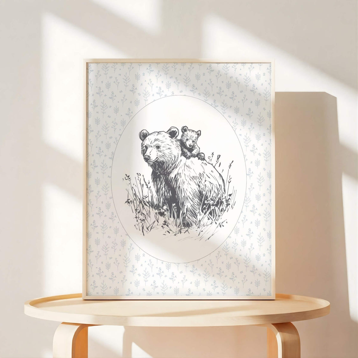 Blue Woodland Animal Nursery Prints, Set of 6 (Digital Download)