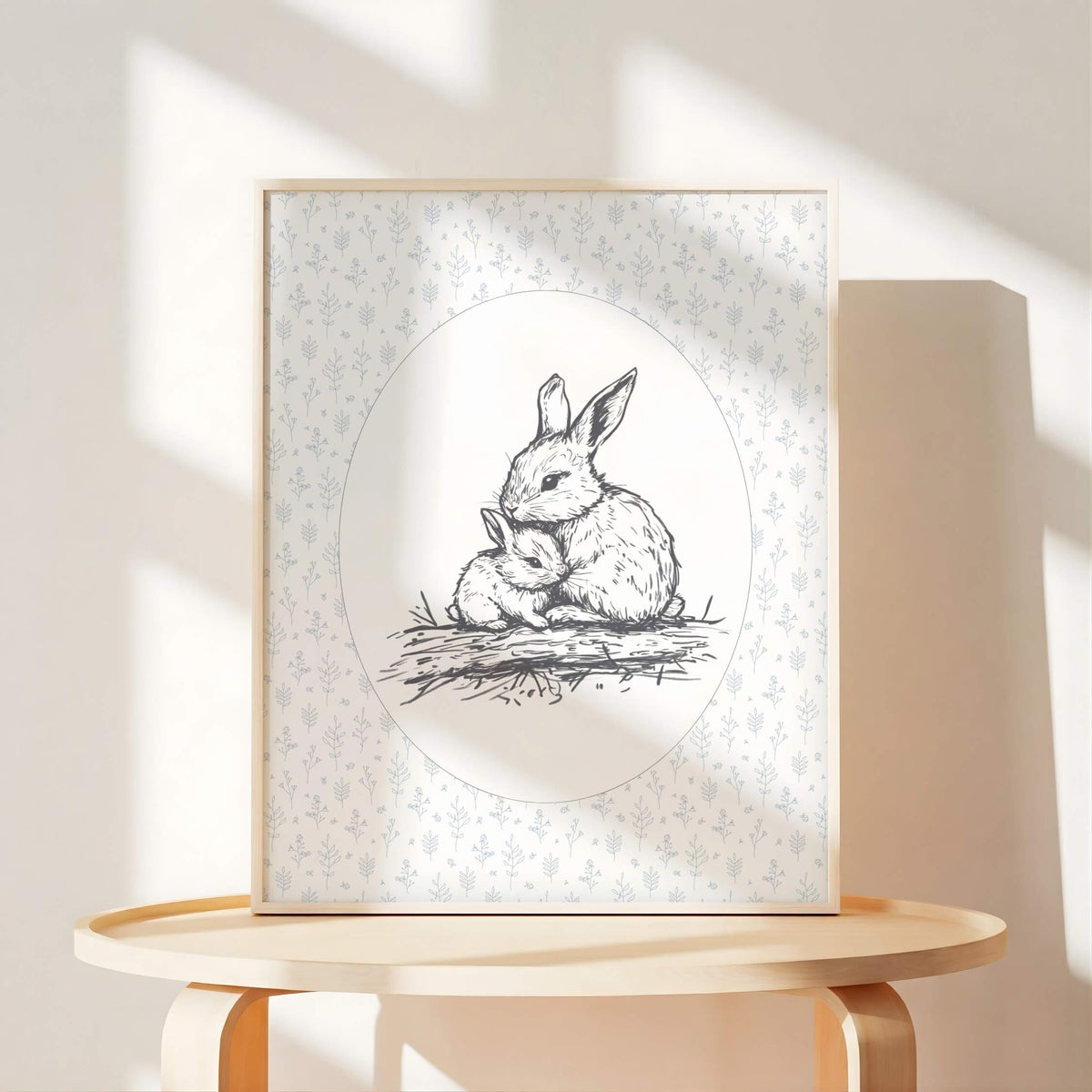 Blue Woodland Animal Nursery Prints, Set of 6 (Digital Download)