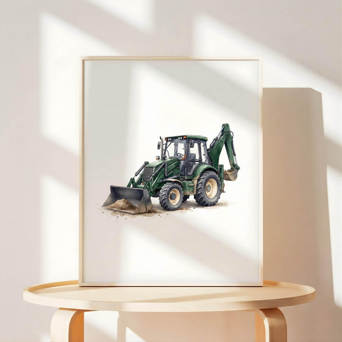 Construction Vehicle Prints with Excavator, Set of 6 (Digital Download)