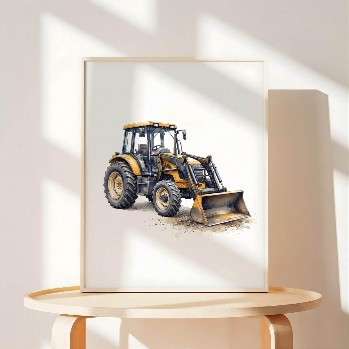 Construction Vehicle Prints with Excavator, Set of 6 (Digital Download)