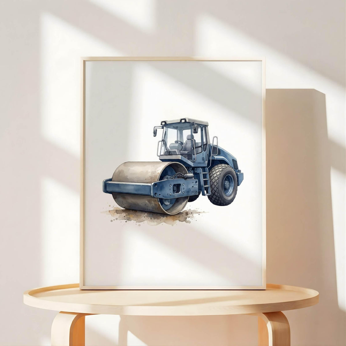 Construction Prints with Crane and Bulldozer, Set of 6 (Digital Download)