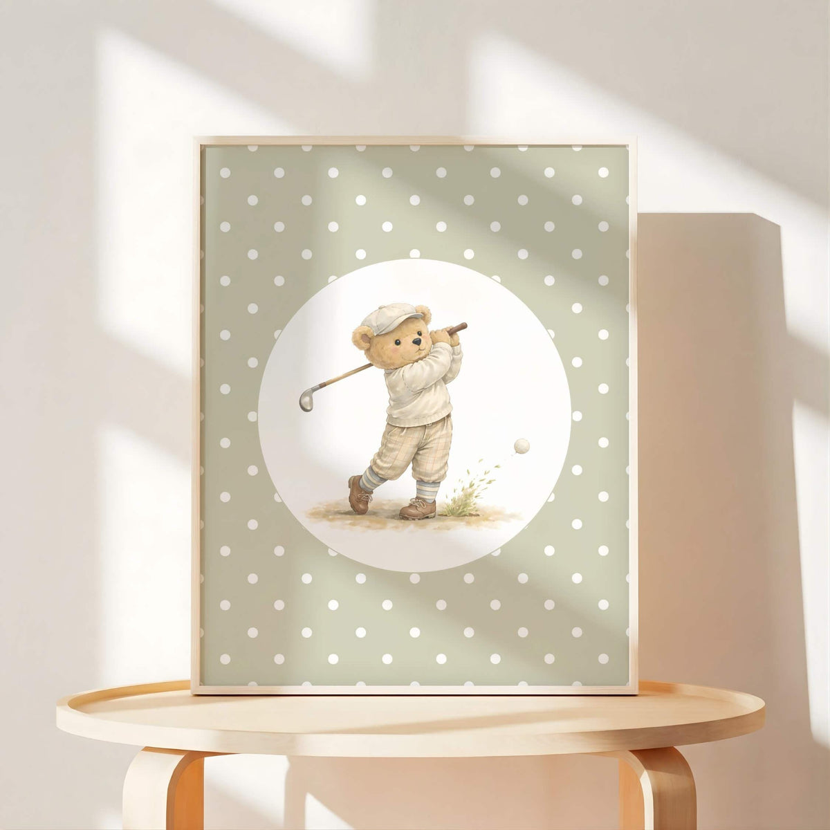 Preppy Sports Teddy Bear Nursery Prints, Set of 6 (Digital Download)