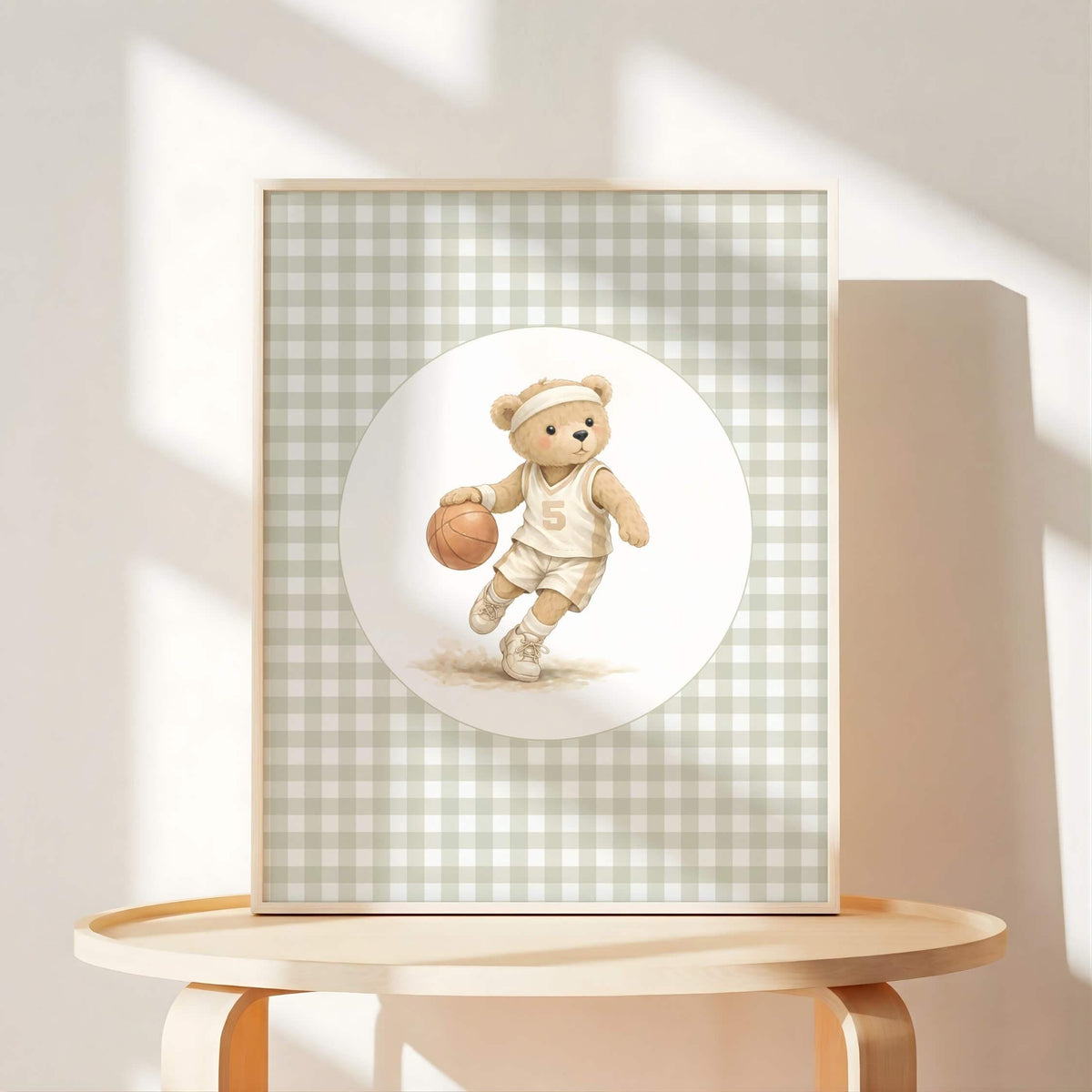 Preppy Sports Teddy Bear Nursery Prints, Set of 6 (Digital Download)