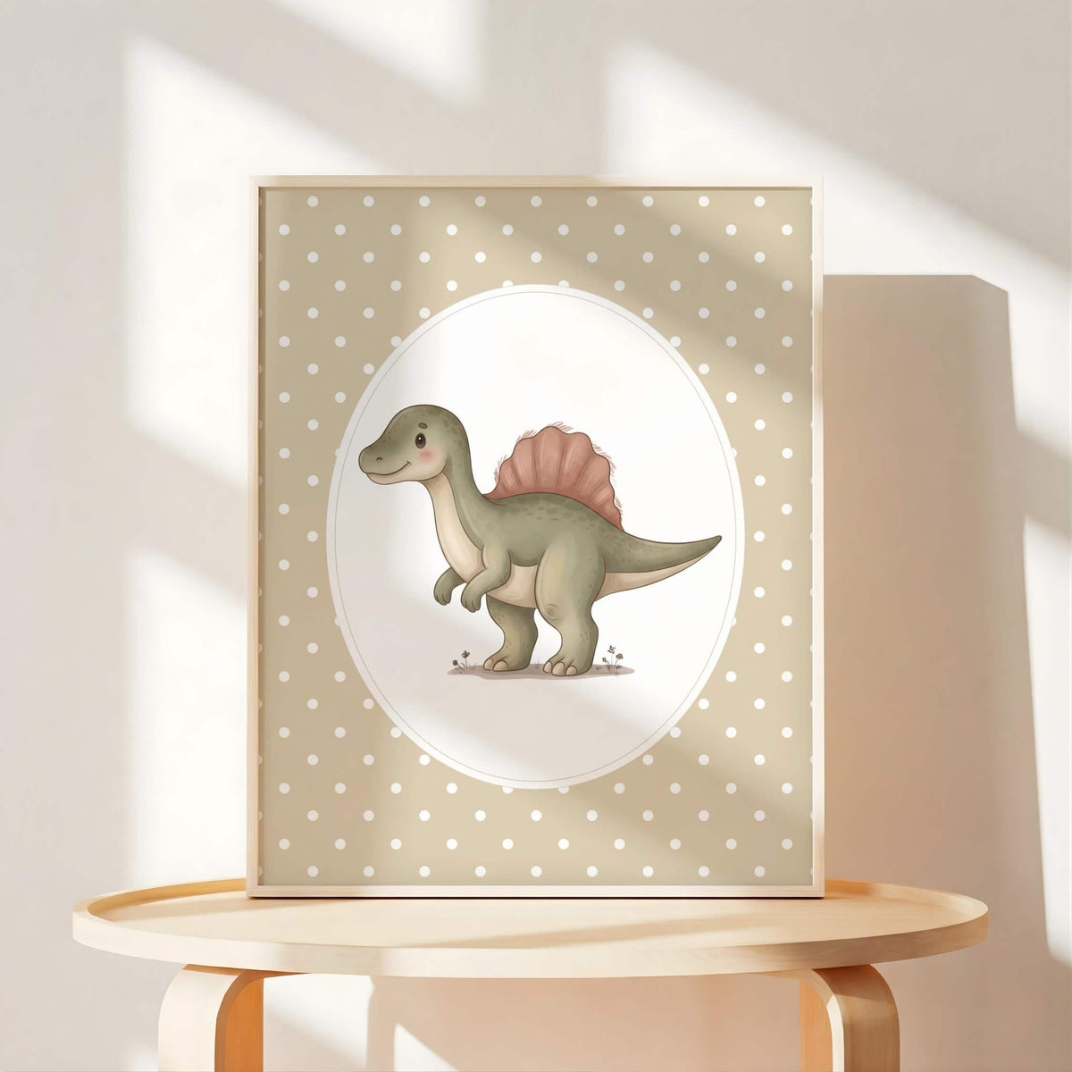 Neutral Dinosaur Nursery Prints with T-Rex, Set of 6 (Digital Download)