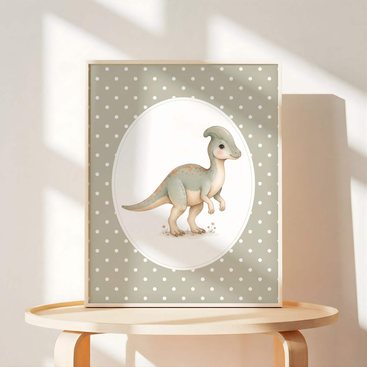 Neutral Dinosaur Nursery Prints with T-Rex, Set of 6 (Digital Download)
