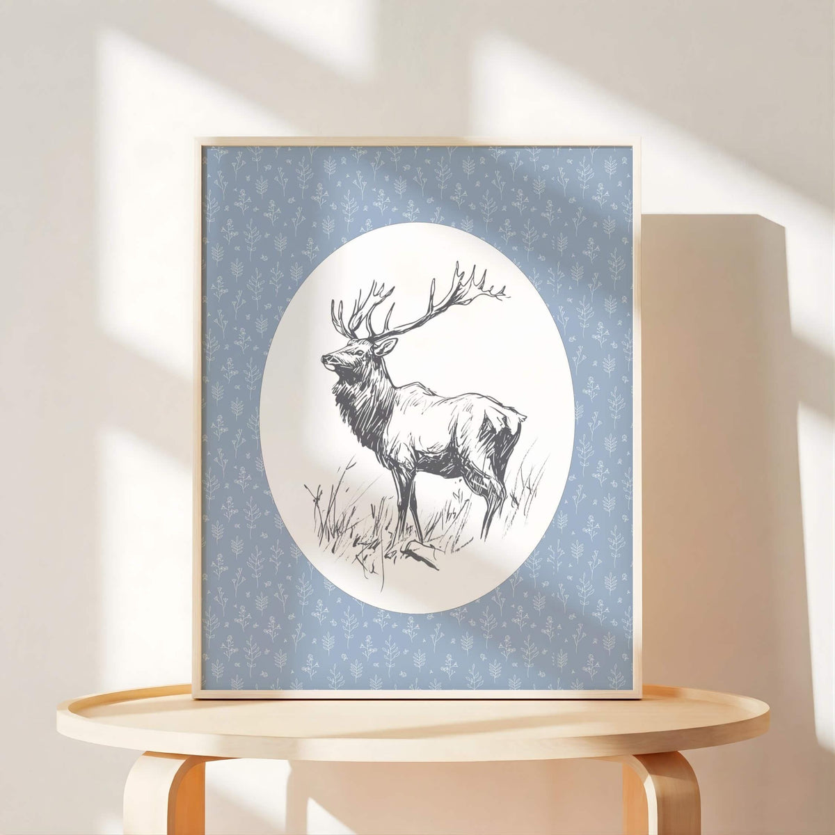 Blue Woodland Animal Nursery Prints, Set of 6 (Digital Download)