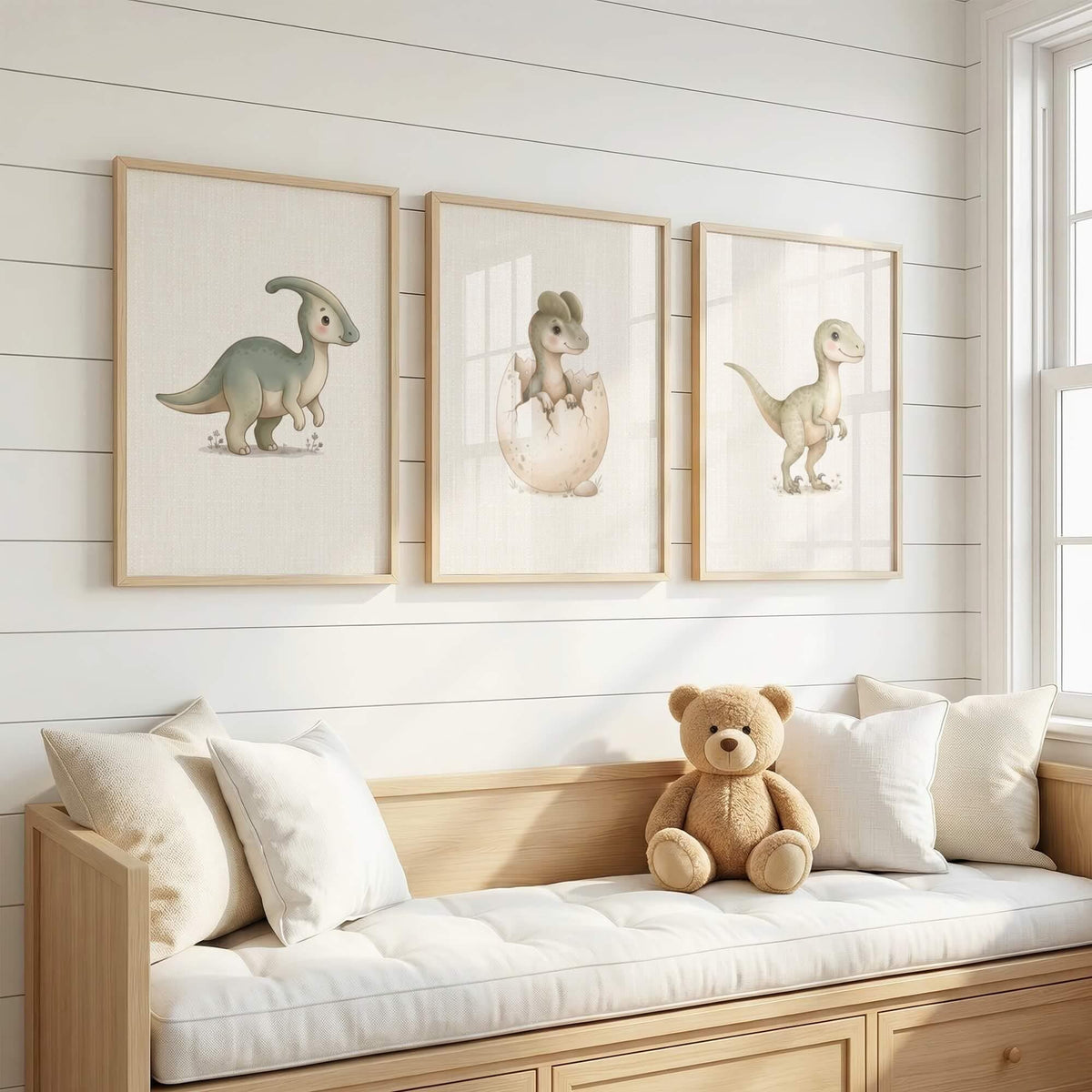 Watercolor Dinosaur Nursery Prints, Set of 12 (Digital Download)