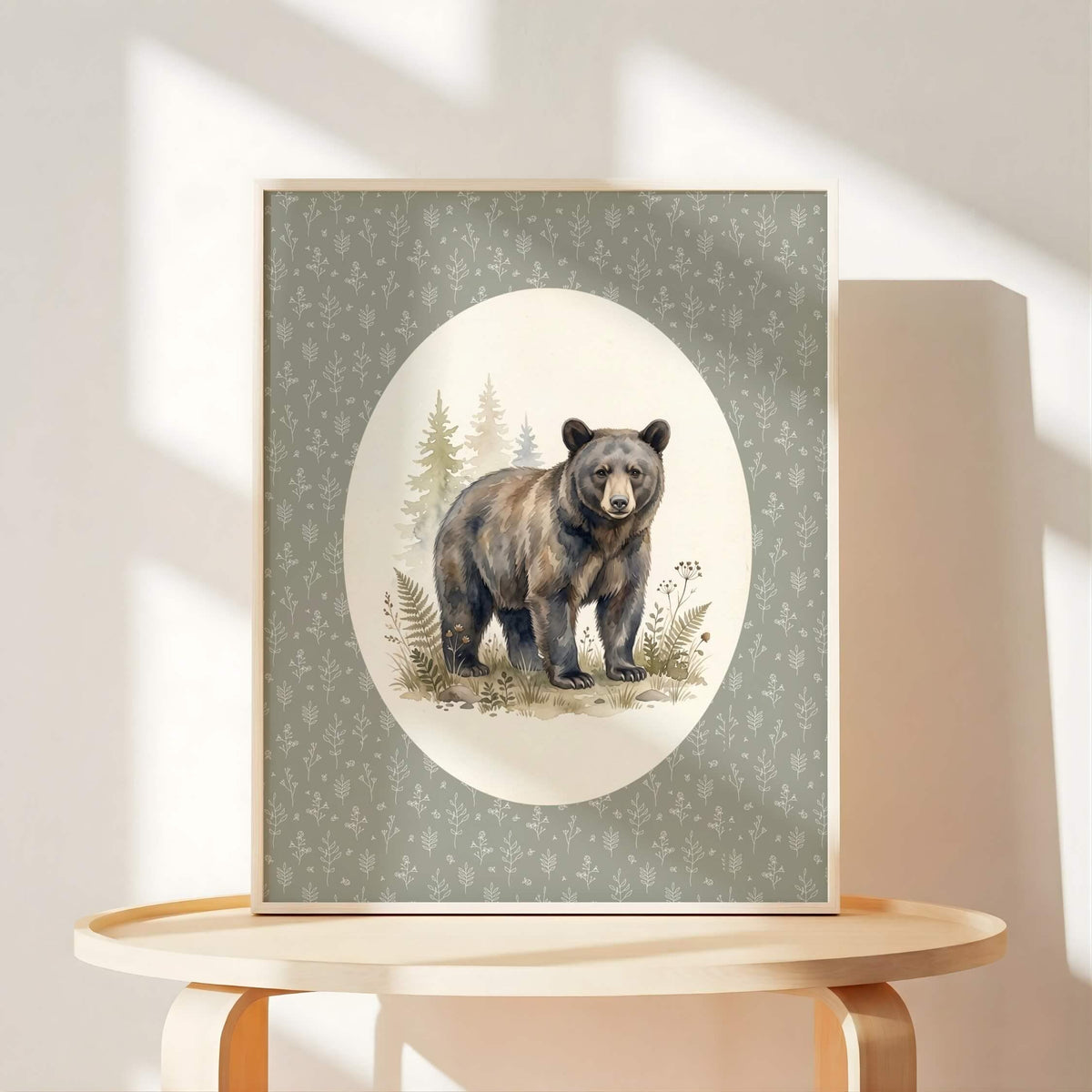 Oval Woodland Nursery Prints, Set of 6 (Digital Download)