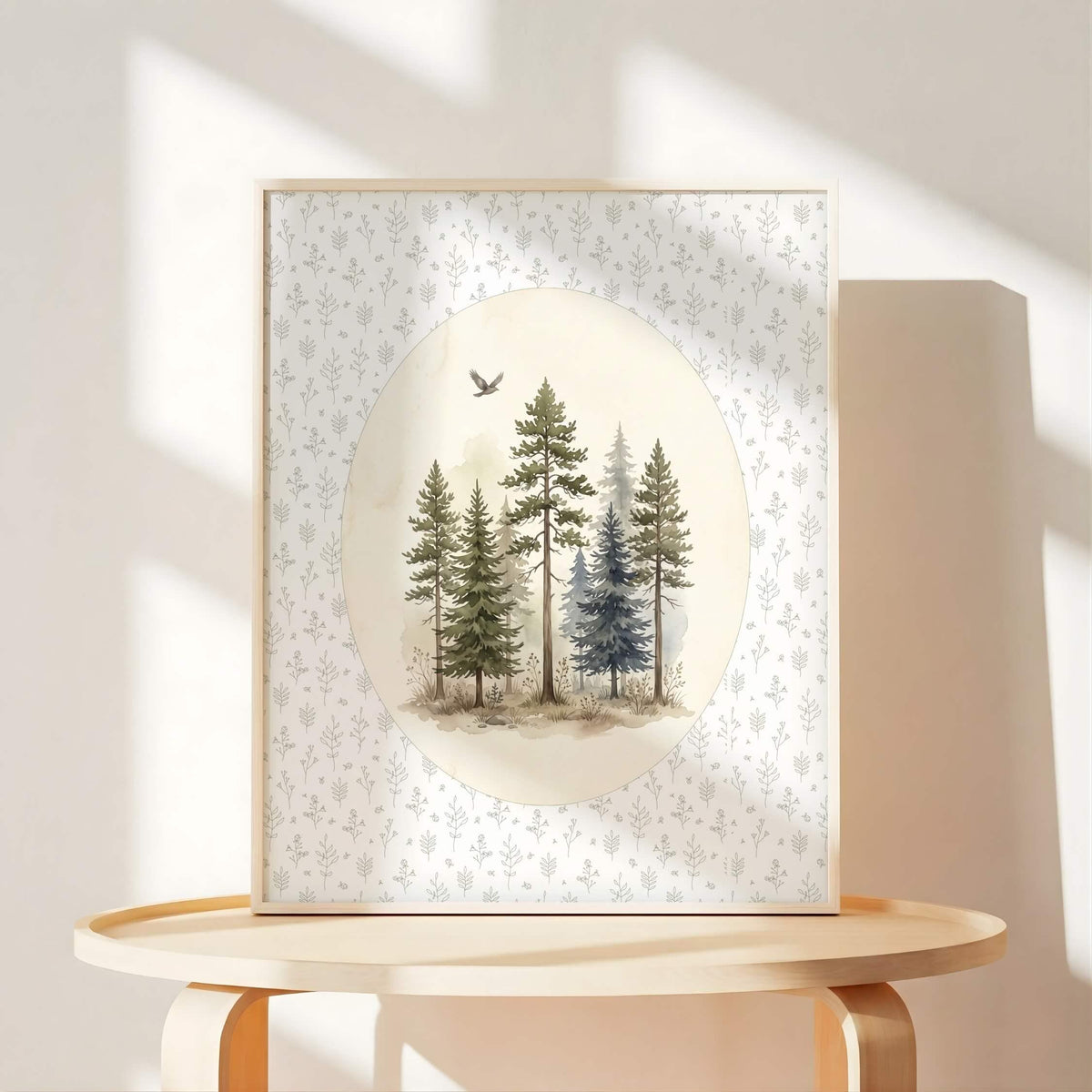 Oval Woodland Nursery Prints, Set of 6 (Digital Download)