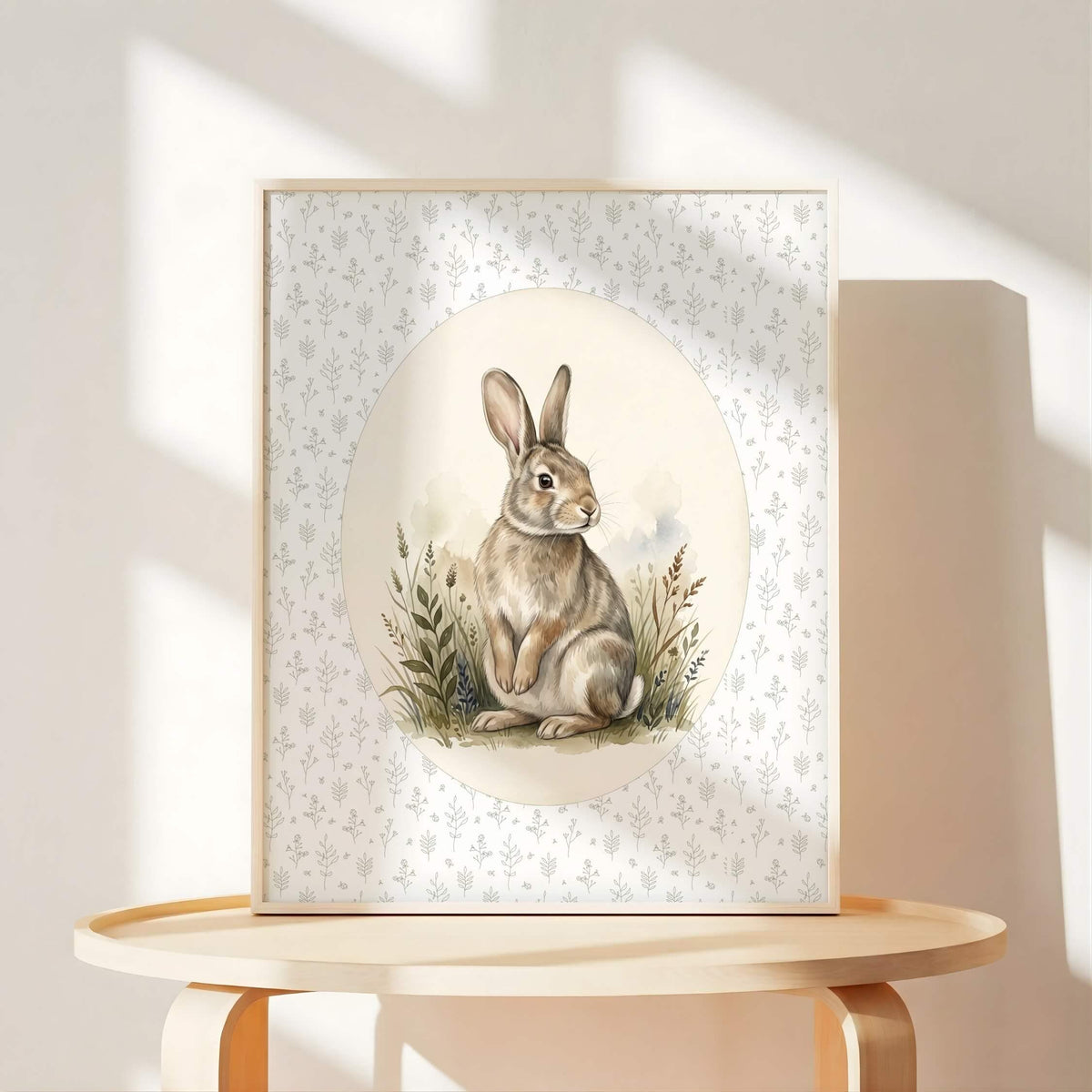 Oval Woodland Nursery Prints, Set of 6 (Digital Download)