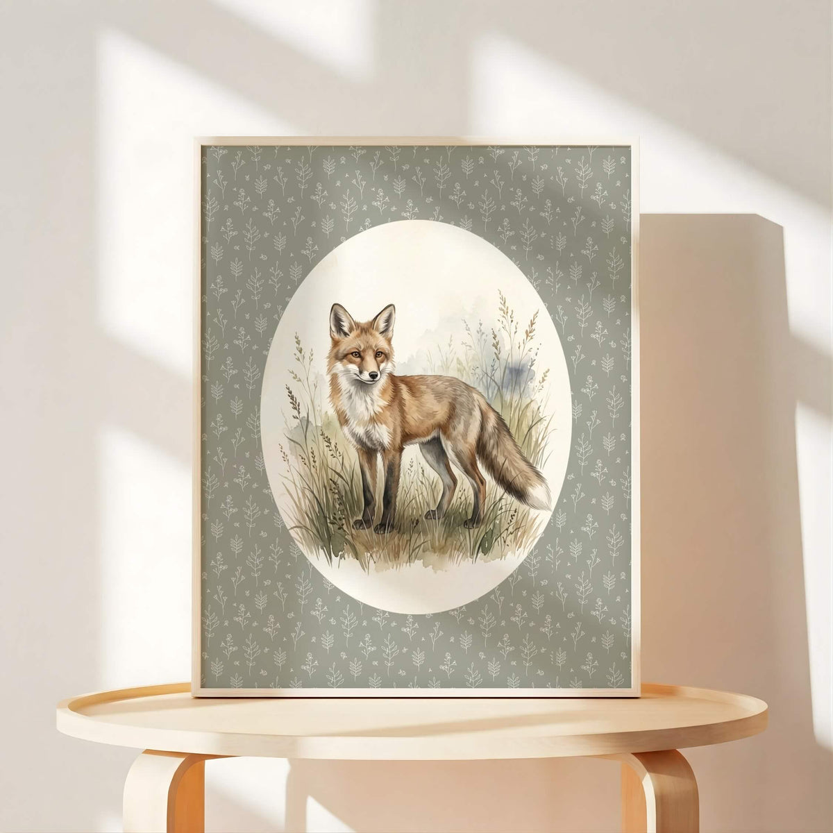 Oval Woodland Nursery Prints, Set of 6 (Digital Download)