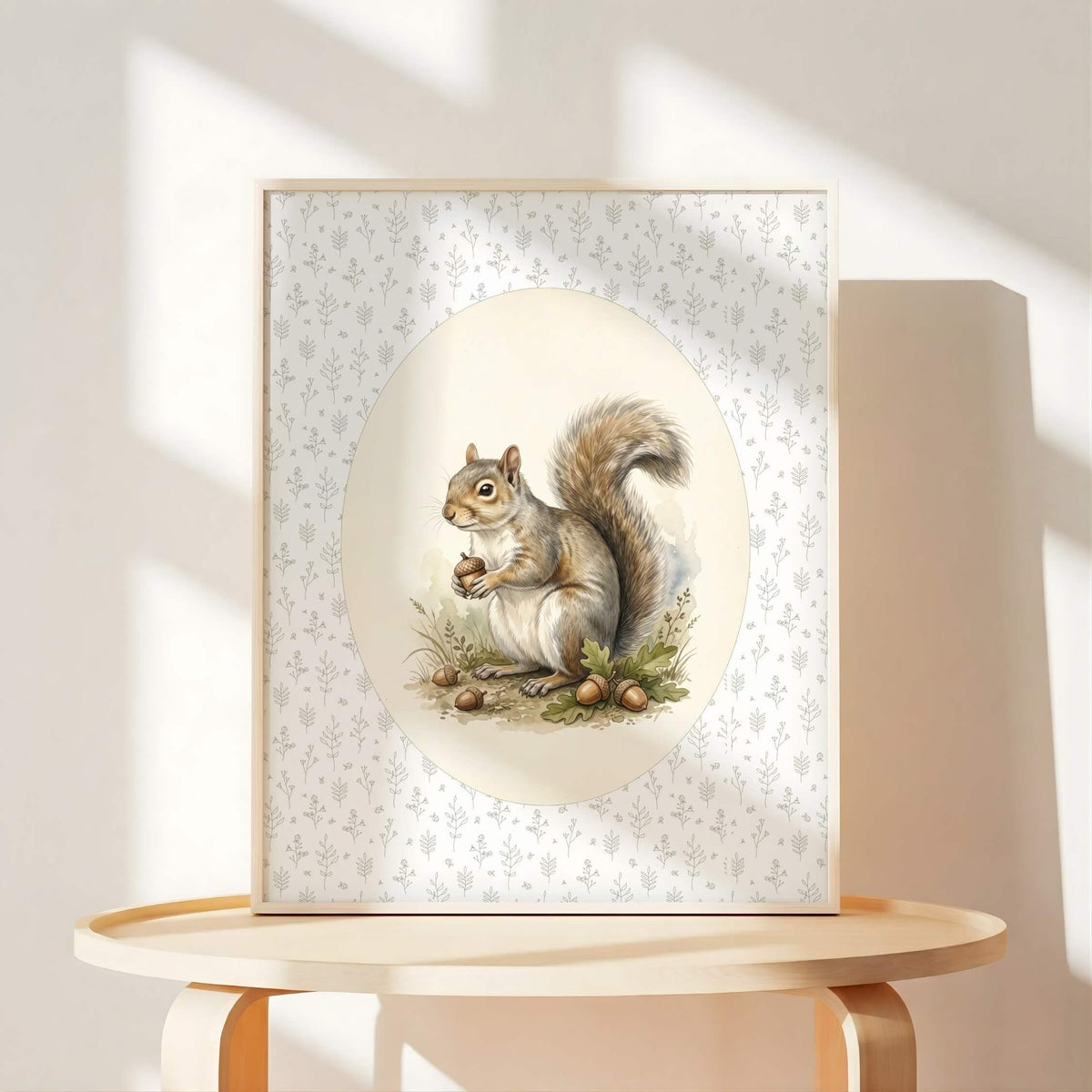 Oval Woodland Nursery Prints, Set of 6 (Digital Download)