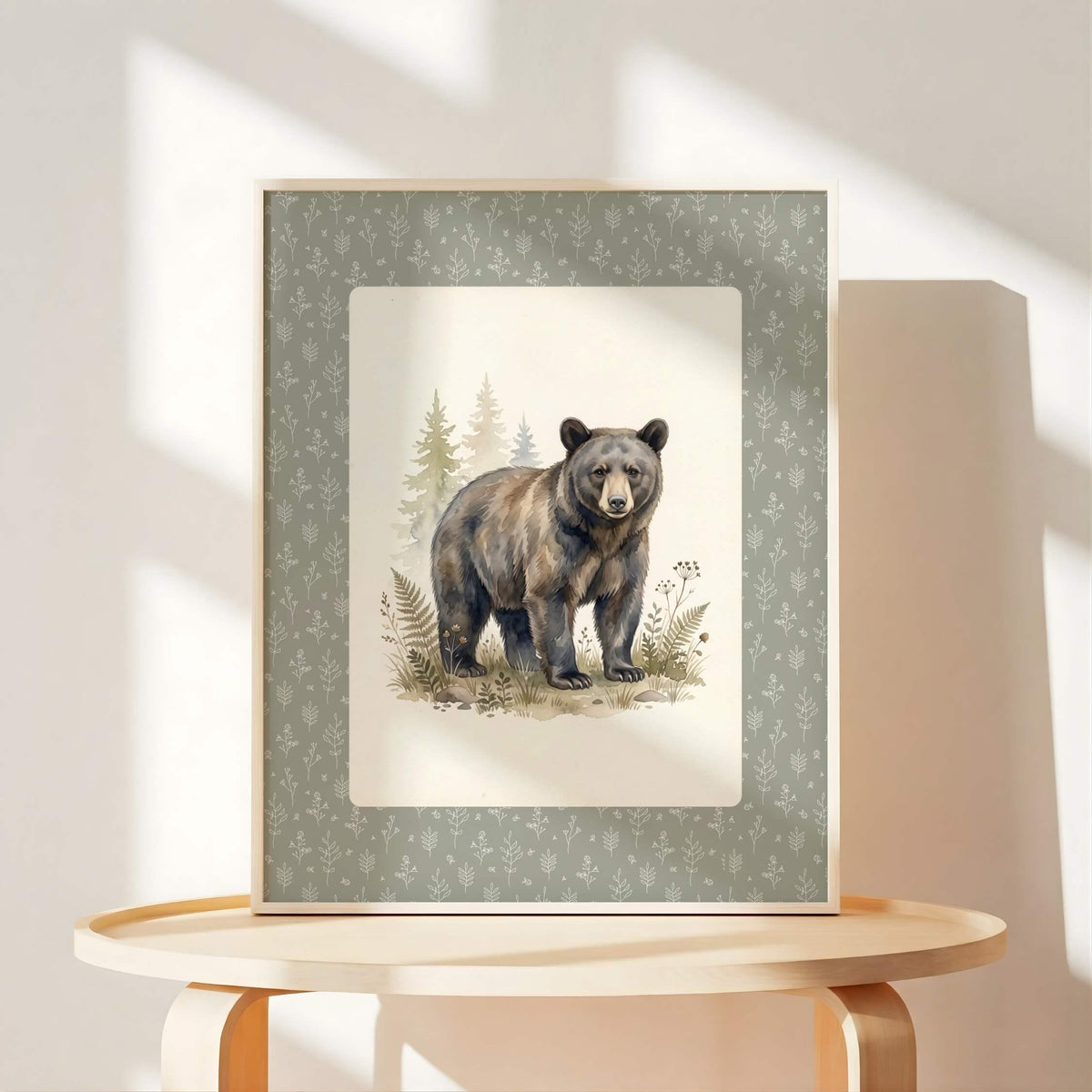 Sage Botanical Woodland Nursery Prints, Set of 6 (Digital Download)