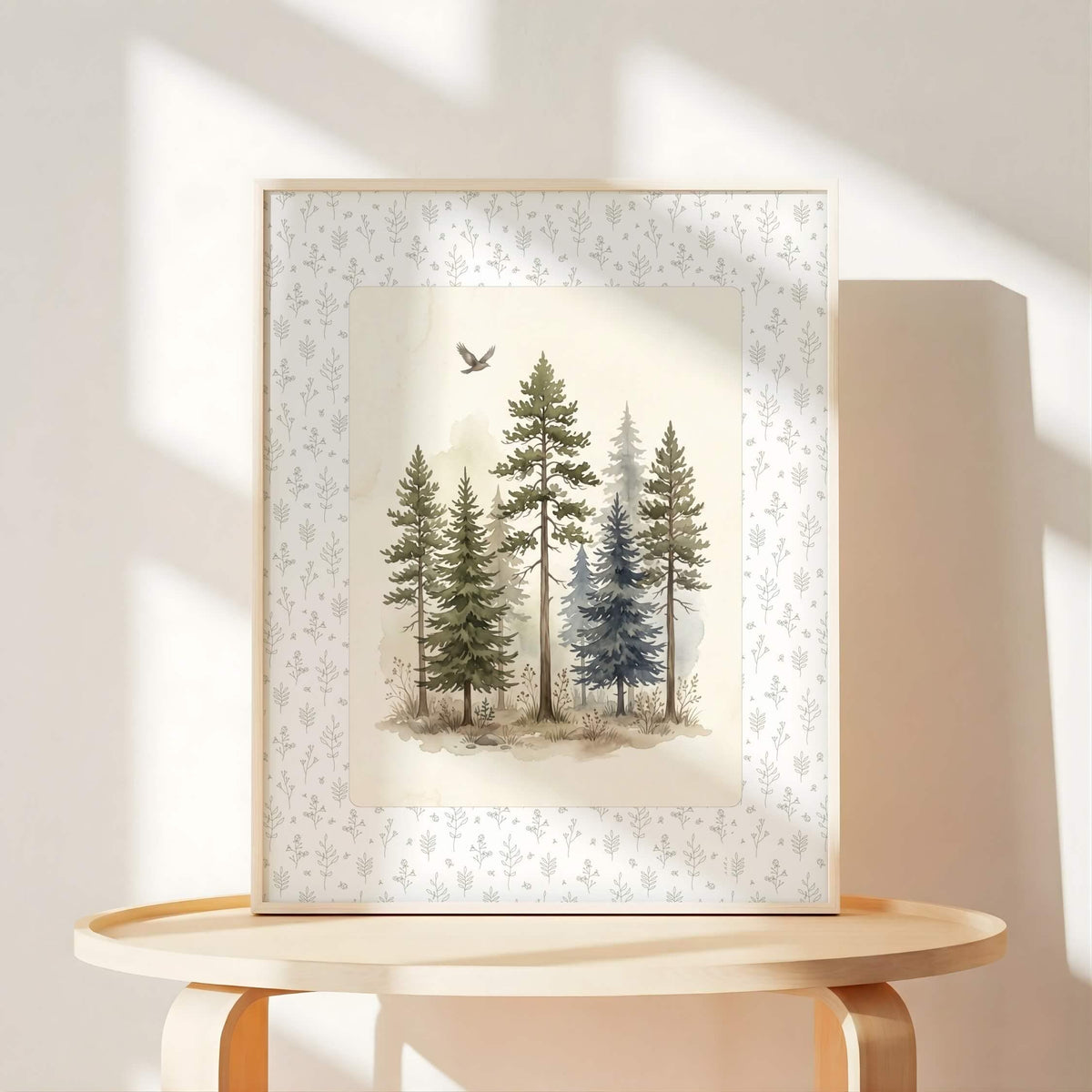 Sage Botanical Woodland Nursery Prints, Set of 6 (Digital Download)