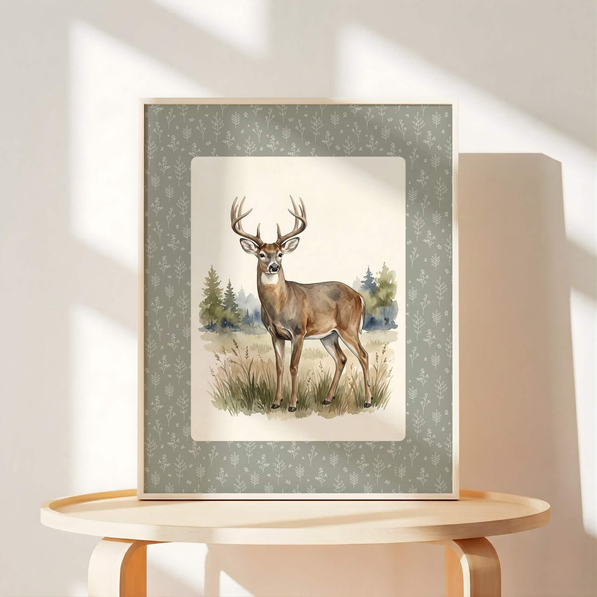 Sage Botanical Woodland Nursery Prints, Set of 6 (Digital Download)