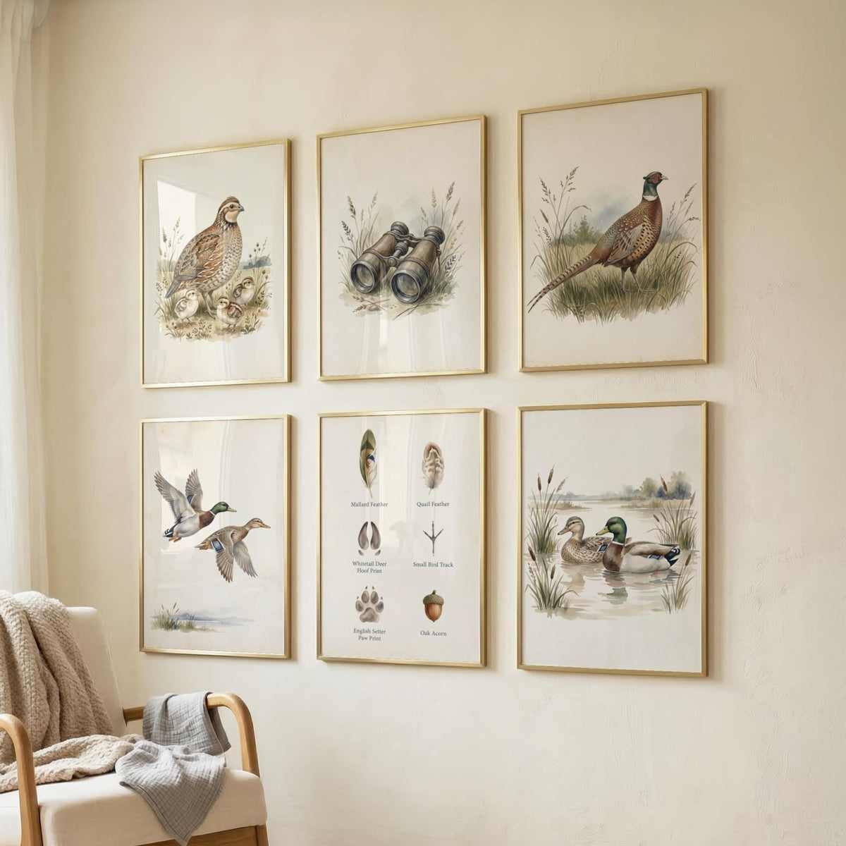 Vintage Hunting Nursery Prints, Set of 20 (Digital Download)