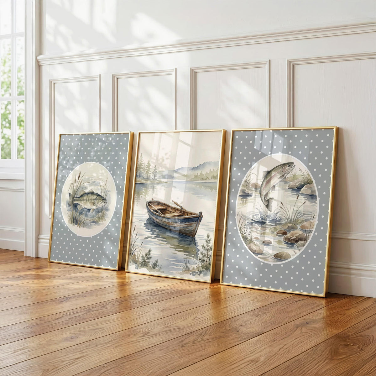 Plaid Fishing Nursery Prints, Set of 20 (Digital Download)