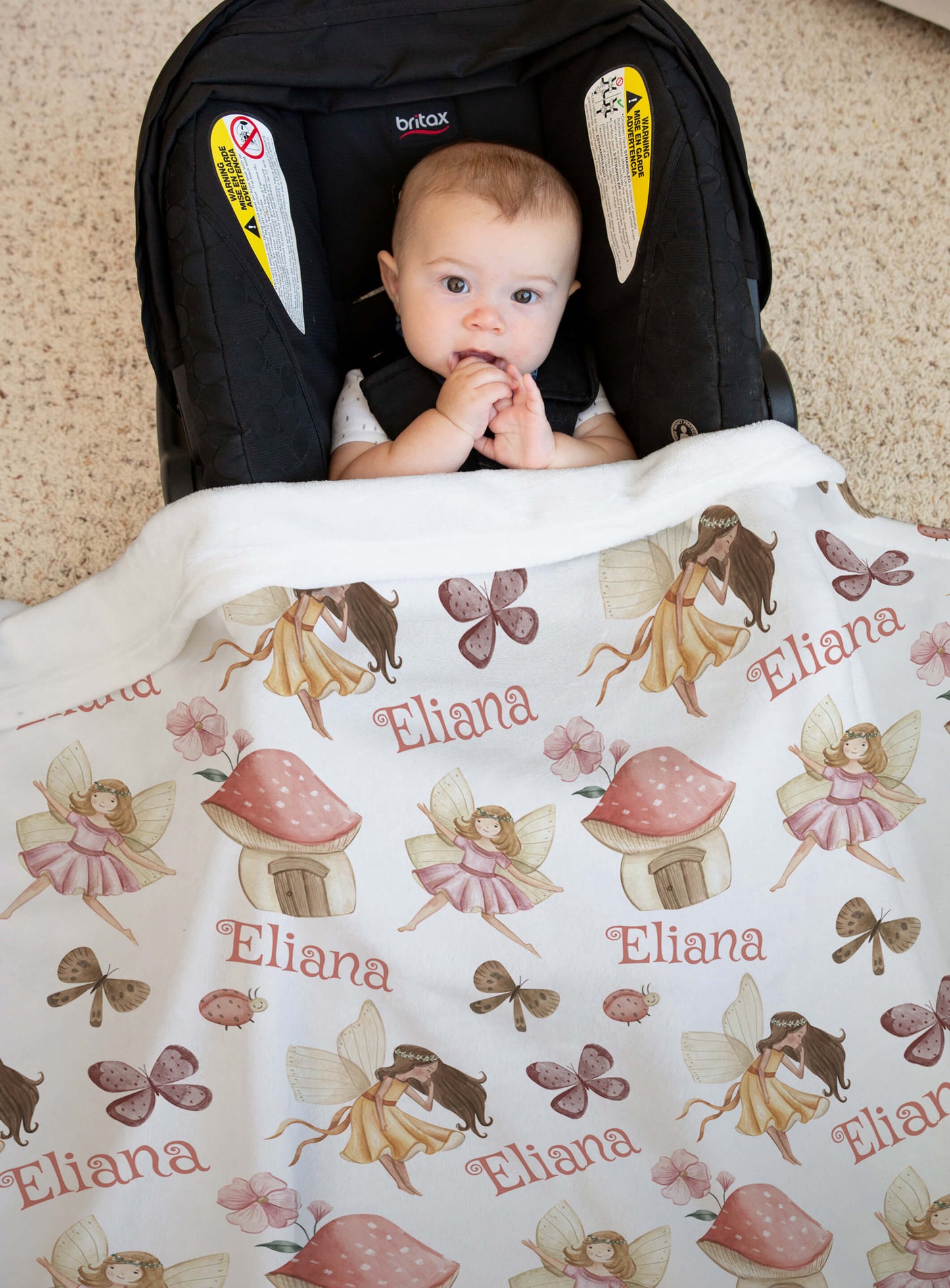 Custom Baby Blanket for Girls with Fairies and Name