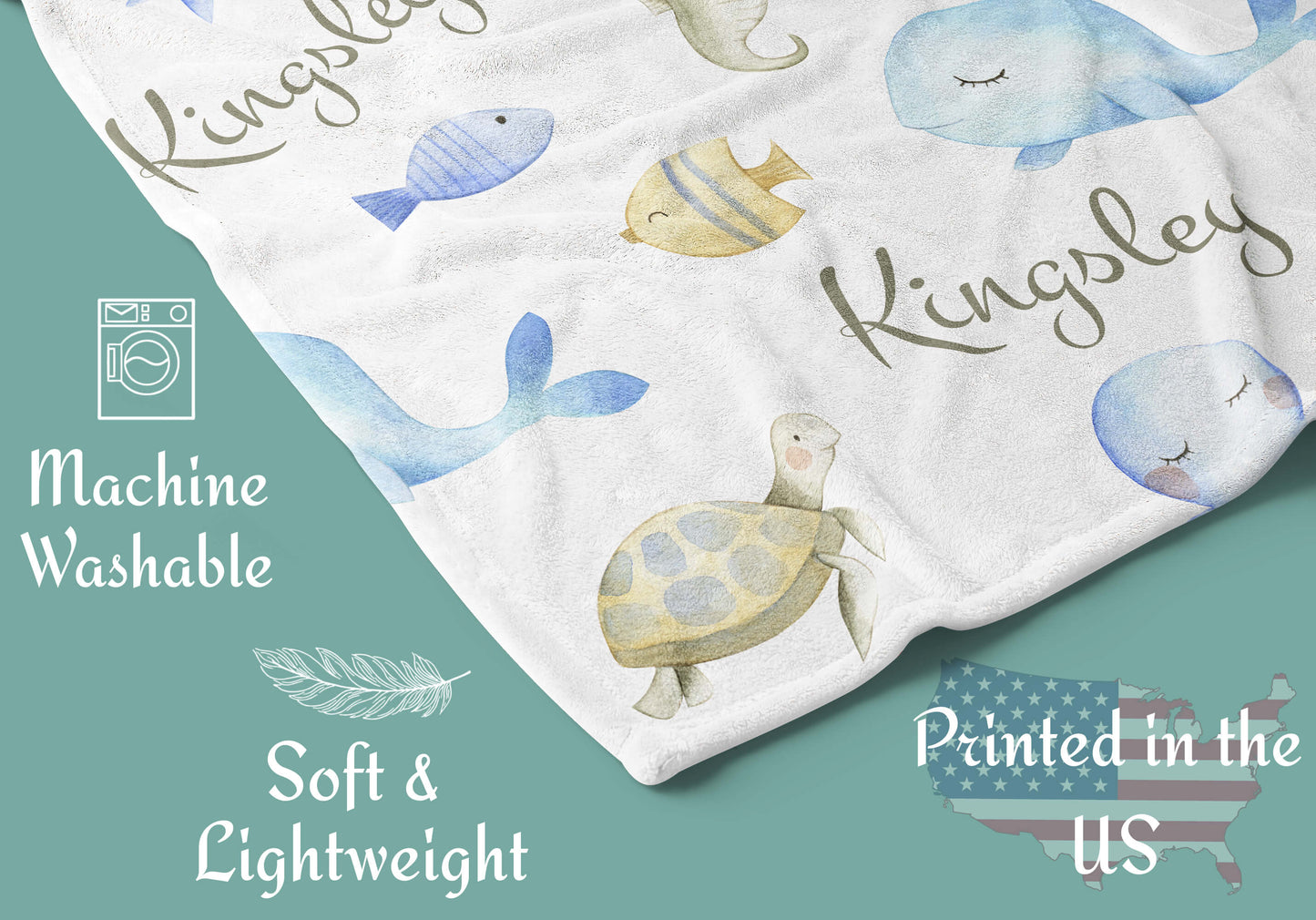 Under the Sea - Personalized Sea-Themed Baby Blanket