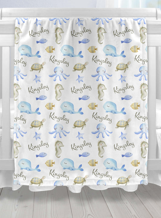 Under the Sea - Personalized Sea-Themed Baby Blanket
