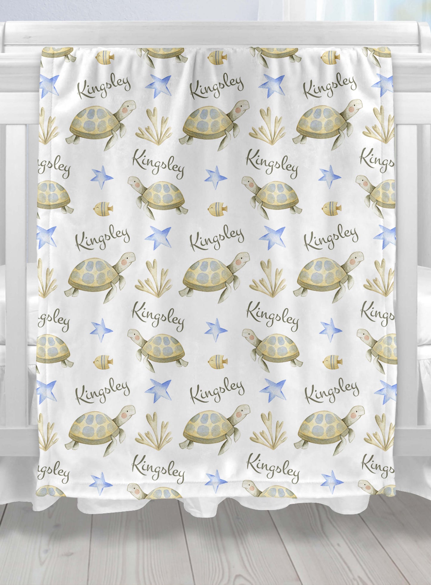 Sea Turtle Baby Blankets with Names