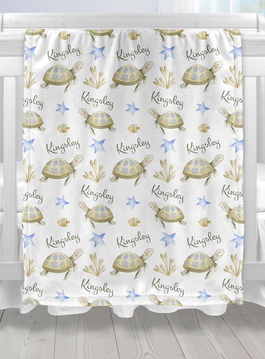 Sea Turtle Baby Blankets with Names