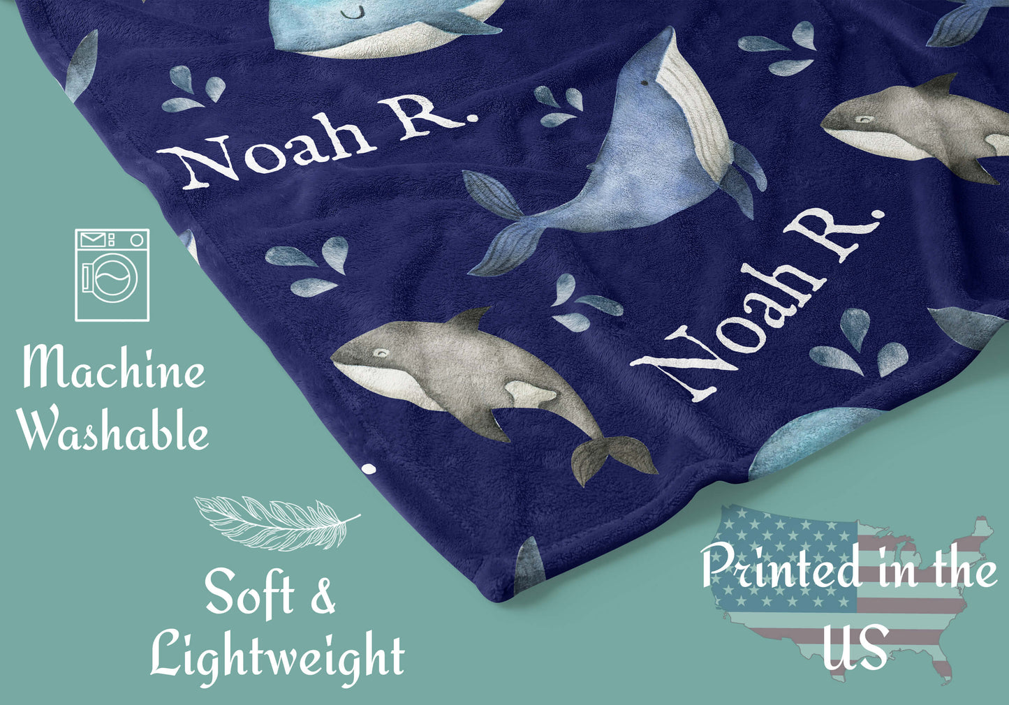 Monogrammed Baby Blankets with Whales - The Perfect Blend of Comfort, Quality, and Style
