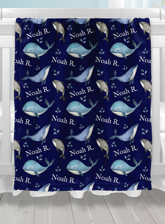 Monogrammed Baby Blankets with Whales - The Perfect Blend of Comfort, Quality, and Style
